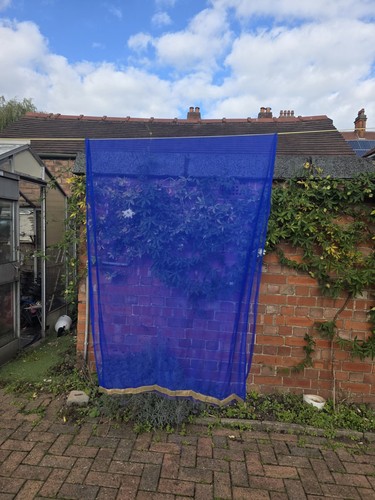 Blue mesh fabric panel with - mesh,