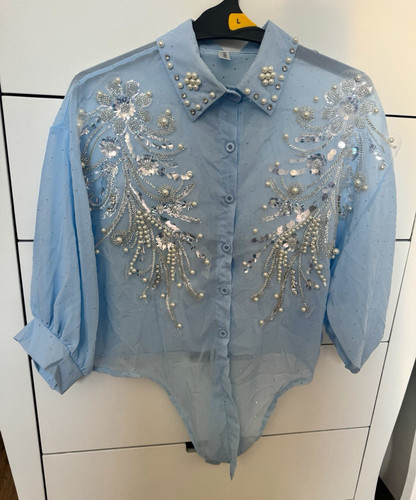 Women blue sheer mesh - women’s,