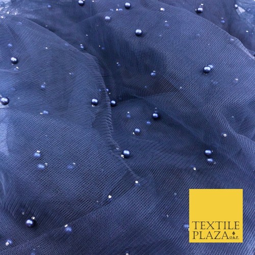 Navy blue studded - navy, pearl