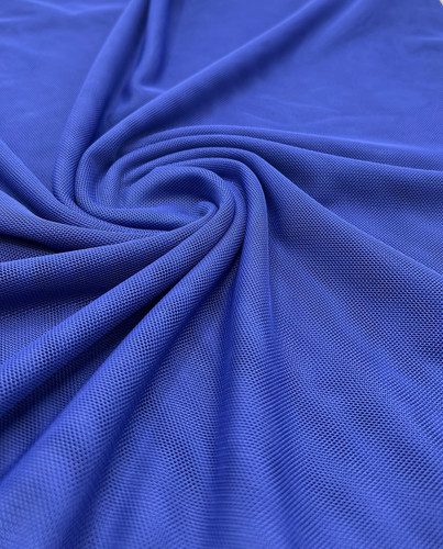 Plain blue mesh fabric stretch - mesh,