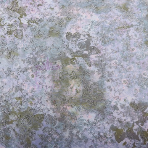 Blue floral power mesh - mesh, fabric