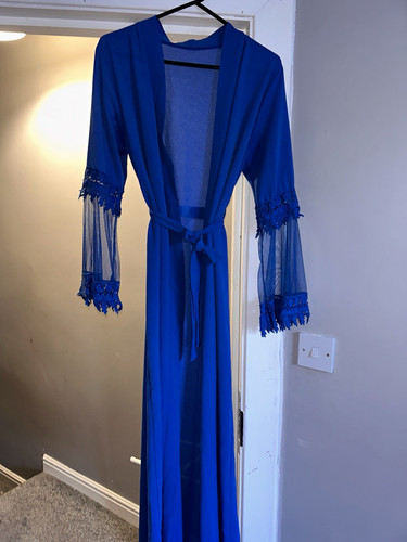 Women blue mesh - sheer, robe