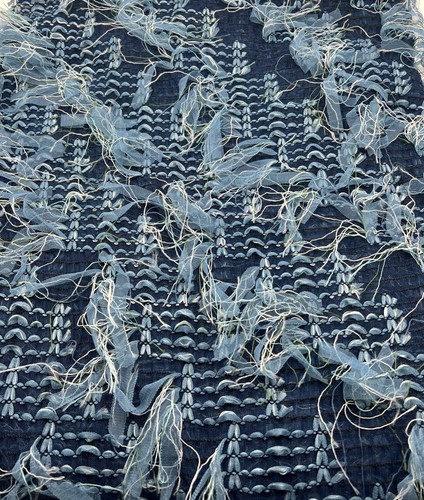 Blue mix textured - textured, tassel
