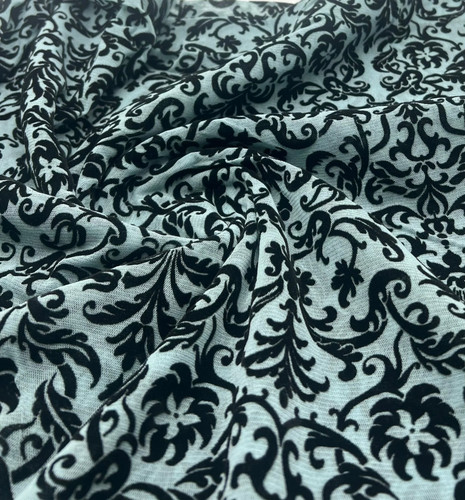 Light blue embossed flocked - blue,