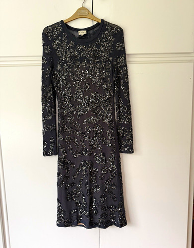 Reiss blue sequin mesh party - sequin,