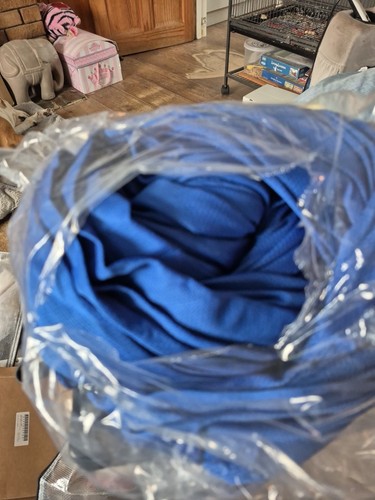 Wide blue mesh fabric - 62",