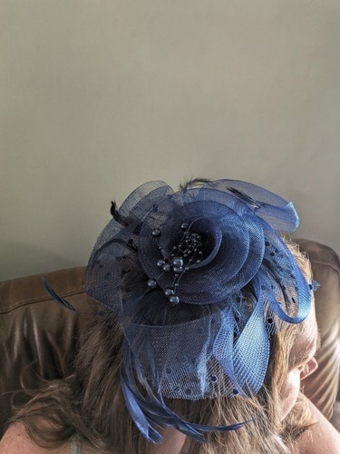 Navy blue fascinator - navy,