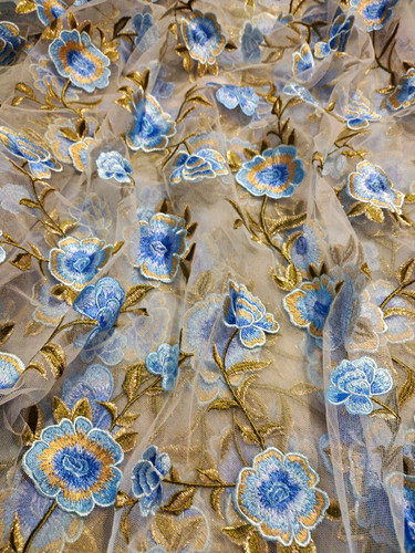 Light blue floral embroidered - light,